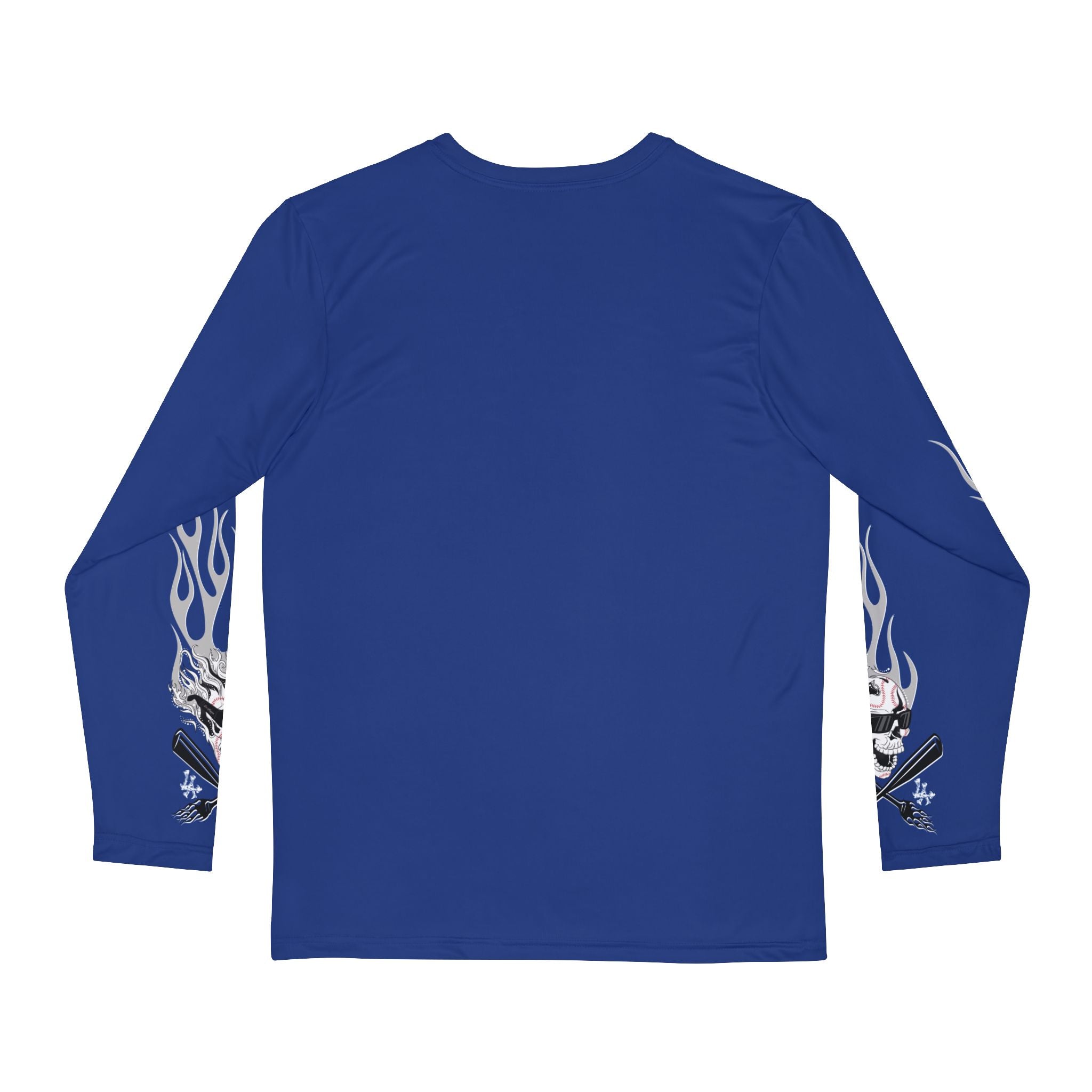 Bats and Bones Blue Long Sleeve Tee - Los Angeles 'Villains' Baseball Collection