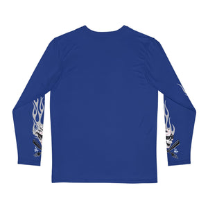 Bats and Bones Blue Long Sleeve Tee - Los Angeles 'Villains' Baseball Collection