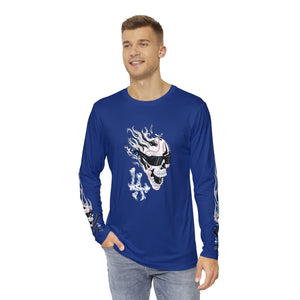 Bats and Bones Blue Long Sleeve Tee - Los Angeles 'Villains' Baseball Collection