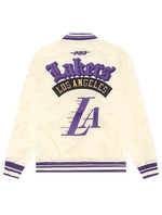 Load image into Gallery viewer, Pro Standard LA Lakers Rib Satin Jacket - Eggshell
