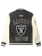 Load image into Gallery viewer, Pro Standard Raiders Rebel Athletics Jacket - Charcoal/Cream
