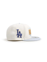 Load image into Gallery viewer, New Era 9FIFTY Dodgers World Series Snapback - Chrome/Sky Blue
