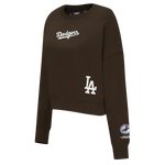 Load image into Gallery viewer, Pro Standard Womens LA Dodgers Cropped Wingspan Crewneck - Brown
