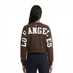 Load image into Gallery viewer, Pro Standard Womens LA Dodgers Cropped Wingspan Crewneck - Brown
