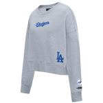 Load image into Gallery viewer, Pro Standard Womens LA Dodgers Cropped Wingspan Crewneck - Grey

