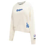 Load image into Gallery viewer, Pro Standard Womens LA Dodgers Cropped Wingspan Crewneck - Eggshell
