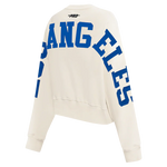 Load image into Gallery viewer, Pro Standard Womens LA Dodgers Cropped Wingspan Crewneck - Eggshell
